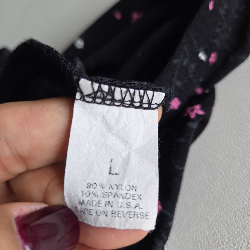 JM Collection Black Floral Stretch Maxi Skirt Size L Y2K 90s Boho Grunge Cottage - Picture 9 of 10